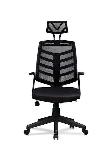 Ev Ve Ofis Çalışma Sandalyesi Bilgisayar Ve Yönetici Koltuğu Piramit Model Siyah