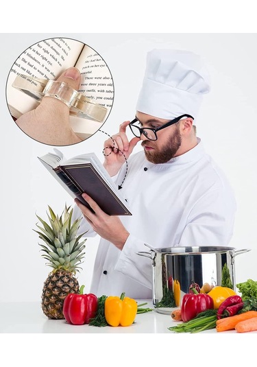 Adet Şeffaf Başparmak Halkası Ayraç Akrilik Kitap Sayfası Tutucu