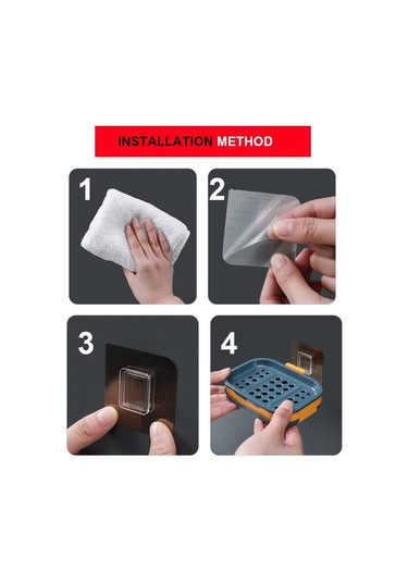 Yeşil Kendinden Yapışkanlı Çift Katmanlar Sabun Kutusu Mutfak Aletleri Banyo Organizatör Raf Aksesuarları