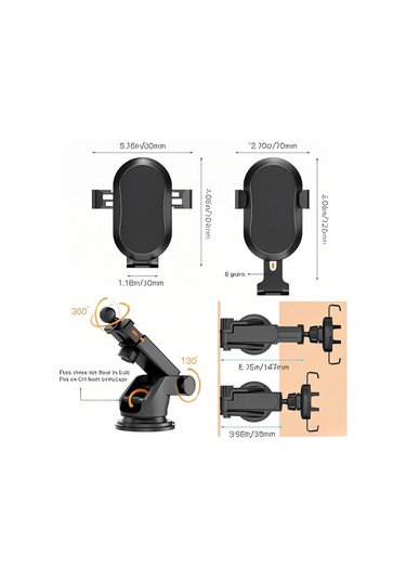 Youmex Dodocool 10w Hızlı Kablosuz Araç Şarj Cihazı Kütleçekli Tutucu - Dashboard/sınıf Camı Emici + 2 Havalandırma Grili + 1m Micro-usb Kablosu - Qi Uyumlu Telefonlar İçin Siyah