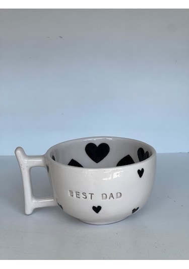 Meggdecor Özel Kalpli Best Dad Kupa Çok Renk