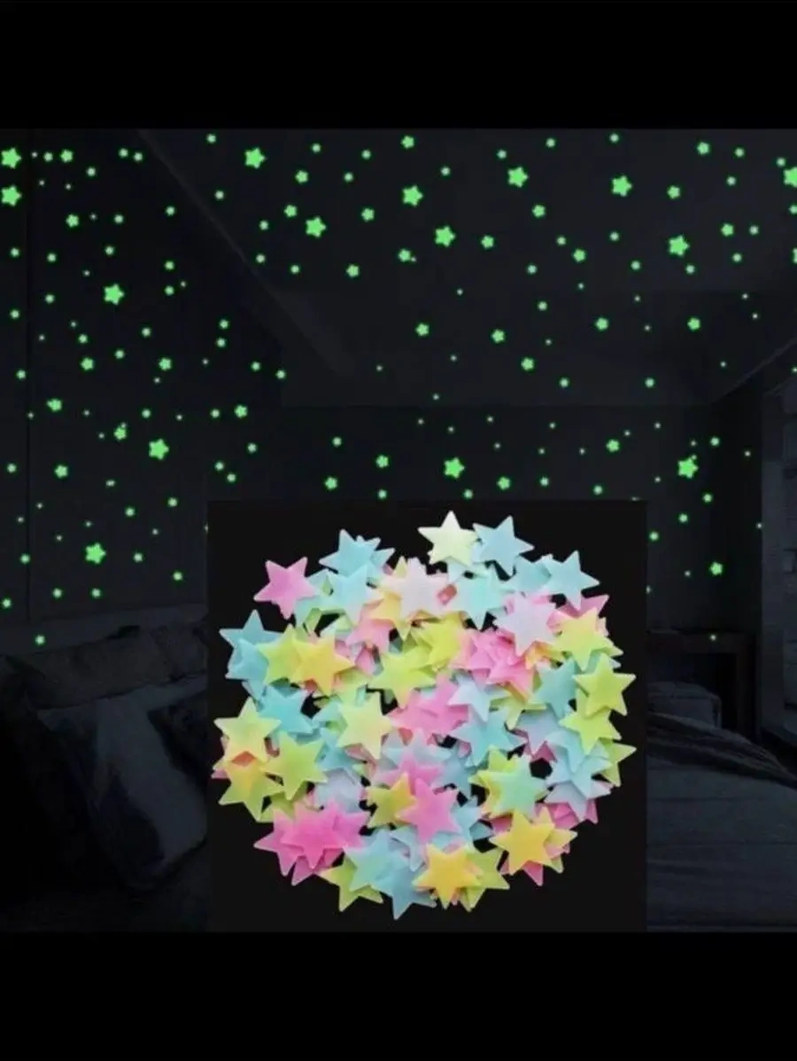 Vipotolki Duvara Yapıştırılan Dekoratif Işıklı Yıldız İç Dekorasyon Çıkartmaları 154598685 Pembe