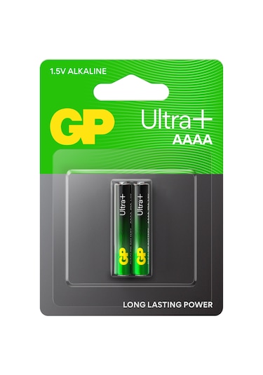 GP Batteries 25A Ultra Plus Lr8D425/E96/AAAA Boy İncenin İncesi Pil, 1.5 Volt, 2’li Kart