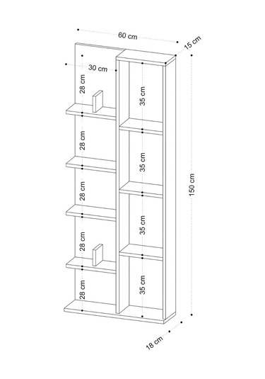 Decormet Lily Kitaplık Dec0050 Çok Renkli