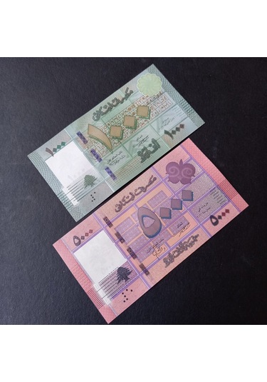 Lübnan 1000 - 5000 Livres Takım Çil Eski Yabancı Kağıt Para