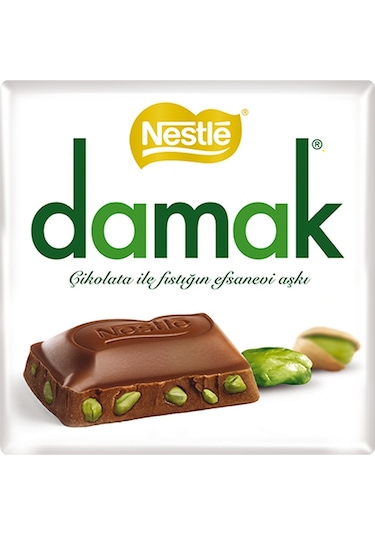 Nestle Damak Antep Fıstıklı Sütlü Kare Çikolata 60 G