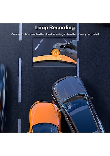 Moly 3 Kamera Dash Cam Ön Arka İç 1080+720+480p 4in Araba Dikiz Aynası Gece Video Kayıt Kamerası