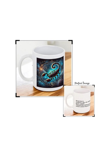 Burc Açıklamalı Kupa Bardak - Akrep Beyaz