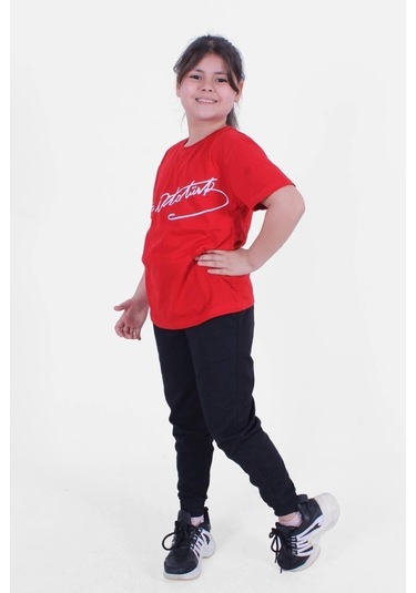 Fyk Kids Atatürk-ımza-bayrak Baskılı Unisexs Takım Kırmızı - İmza Kırmızı