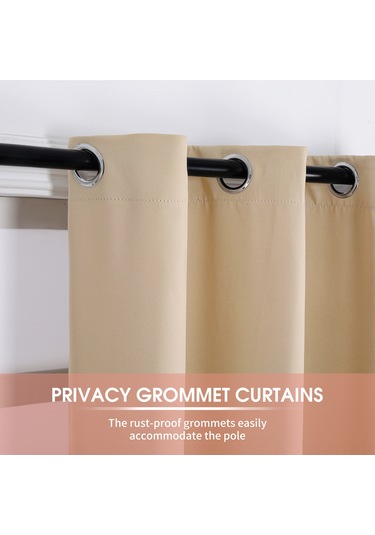 Vkemall Dayanıklı Su Geçirmez Poliester Perde, Tam Gizlilik Ve Güneş Engeli, Bahçe/ Havuz/ Veranda İçin, Tek Panel, 132x213 Cm