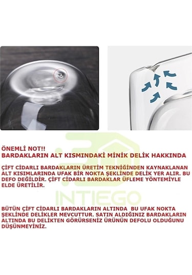 Çift Cidarlı 2 Li Kahve Fincanı Şeffaf