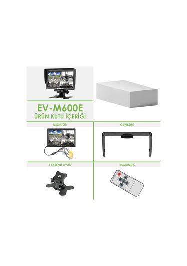 Obus Ev-m600e Ecoview Dört Video Girişli Güneşlikli Analog 7 Inch Araç Monitörü