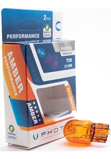Photon T20 Turuncu Çift Duy 21 5W 12V Çift Devre N.Amber İki Adet