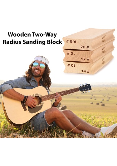 Leezsing Profesyonel Gitar Freze Düzleştirme Ve Parlatma Bloku - 10"&14" + 2x600 Kum Kağıdı