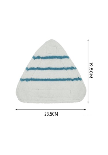 Kangvka 2 Adet Mikrofiber Buhar Temizleyici Yerine Geçici Mop Başlığı, Yıkama Uygun, Üçgen Tipi Beyaz - Mavi