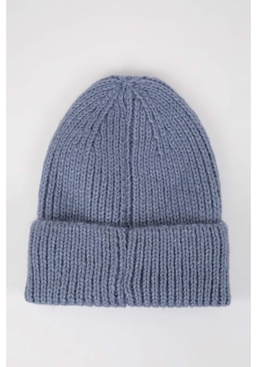 Defacto Kadın Dokuma Etiketli Kışlık Bere R7539az24wnbe37 Mavi