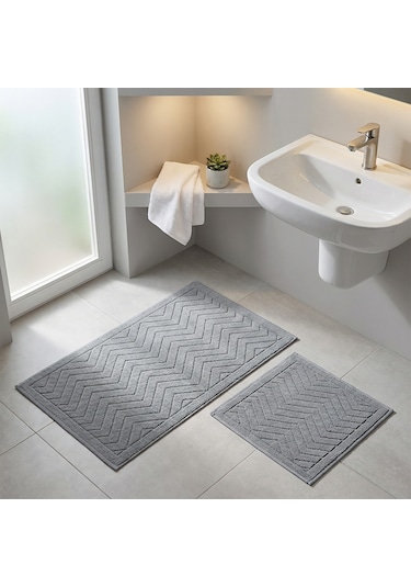 Elsim Home Zigzag Paspas Seti Gri