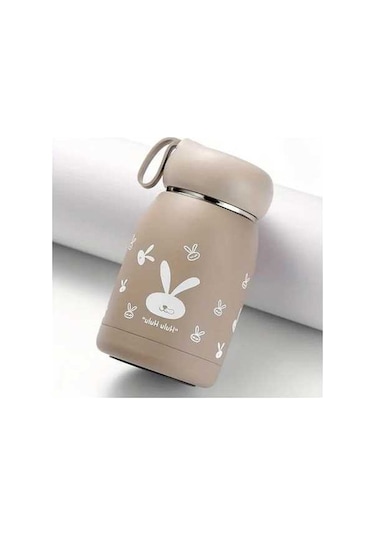 Trendooze 1 Adet Kahverengi Sevimli Tavşan Desenli Sızdırmaz Kapaklı Taşınabilir Seyahat Termosu Kahve Rengi Kahve Rengi