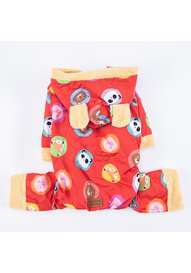 Pettrend Kırmızı Animals Büyük Köpek Mont Büyük Irk Yağmurluğu