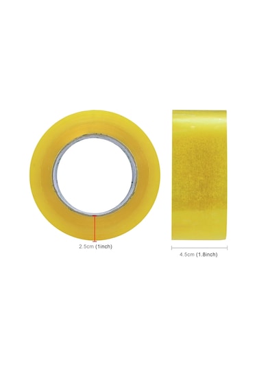 Sones 45mm Genişlik 25mm Kalınlık Paket Sızdırmazlık Paketleme Bandı Rulo Etiket Şeffaf Sarı