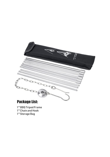 Jeemson Alüminyum Alloy Taşınabilir Kamp Mangal Tripodu - Yüksekliği Ayarlanabilir, Çadır Piknik Açık Hava Pişirme Gereci Çok Renkli