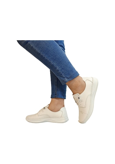 Voyager 9523 Beyaz Hakiki Deri Bayan Ayakkabı Beyaz