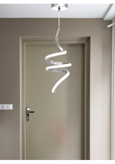 Renkoled Aydınlatma 3 Renk Işıklı Modern Sarkıt Led Avize Gümüş Gri Kasa Krom