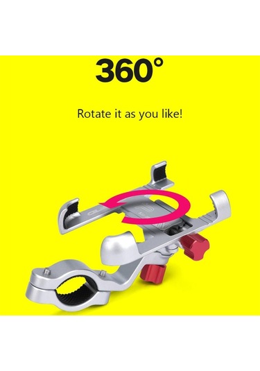 360 Döndür Kartal Pençesi Biyonik Bisiklet Telefon Tutucu Dağı Alüminyum Bisiklet Motosiklet Gidon Cep Telefonu Standı Braketi Siyah Siyah