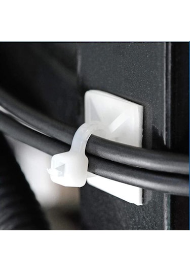 Çetsan Yapışkanlı Kroşe 19X19 Mm-100 Adet Kablo Bağı Kroşesi Yapı