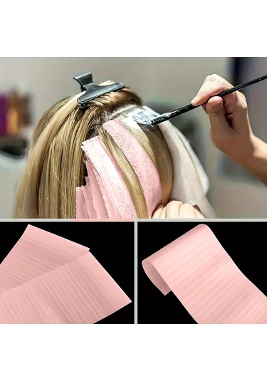 Elmpaly Pembe Saç Rengi Kağıdı - Canlı Renk Ve Kolay Kullanım İçin Salon Kalitesi Ayrım Şeritleri Pembe