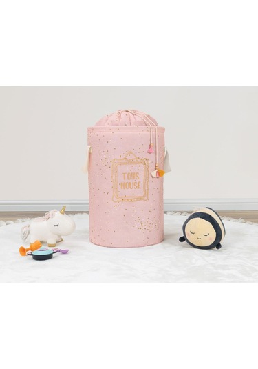 Morbebe Bebek Yuvarlak Torbalı Sepet 46X31 (Pembe)