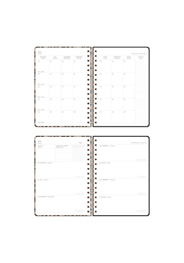 A5 Spiralli Süresiz Planlayıcı Ajanda Leopar - 15x21 Leopar