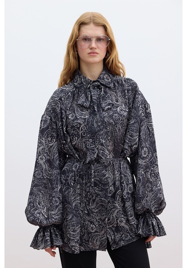 Desenli Bağlamalı Gömlek Freesıa Çok Renkli