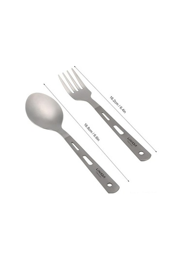 Bloomnest 2 Parça Titanyum Kamp Çatal Kaşık Seti - Ultra Hafif, Renkli, Piknik & Dağ Yürüyüşü İçin Çok Renkli, Küçük Boyutlu Çok Renkli