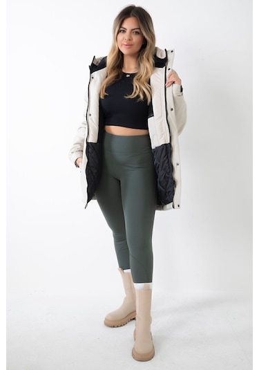 Kadın Taş Içi Polarlı Su Ve Rüzgar Geçirmez Kapüşonlu Kışlık Mont & Kaban & Parka Taş