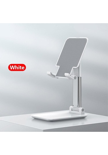 Beyaz Vaorlo Taşınabilir Katlanabilir Telefon Tutucu Kaymaz Standı İphone 11 12pro Katlama Masa Tutucu Ipad Xiaomi Huawei Samsung Uyumlu Tablet