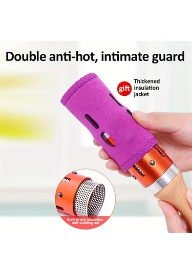 Willowhaven Portable Mor Jade Moxibustion Stick Masaj Aleti Mor Moxibustion Yakıcı Tutucu Akupresür Mor