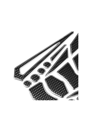 Shineyee Motosiklet Tankı Koruyucu Sticker - Yumuşak Kauçuk, Kolay Yapıştır/çıkar, Uv Dayanıklı, Farklı Renk Kenar Seçenekleri Gümüş Kenar