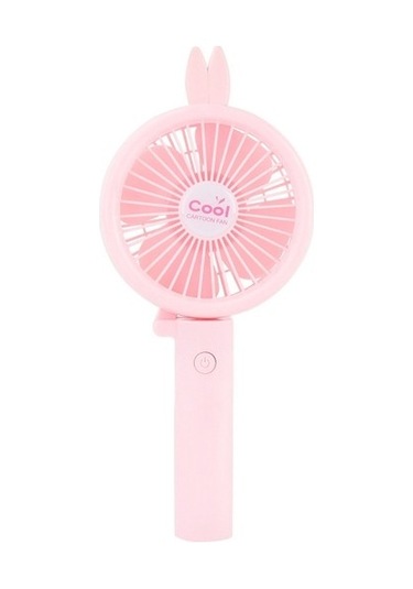 Usb Elektrikli Fan Taşınabilir Pembe Kulak İle Şarj Karikatür El 6152 Pembe