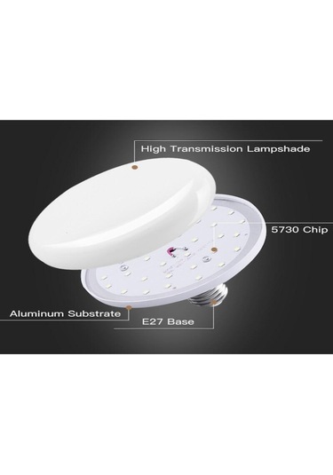 Xindoker E27 Vida Tabanlı 220v 50w Led Ufo Ampul, Ev Odaları İçin Göz Koruyucu, Enerji Tasarruflu Ve Ultra Parlak Işık Kaynağı 2 Adet 2pcs