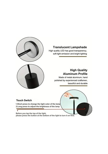 Ulzyvf Tip Şarj Masa Led Lambası Edilebilir Dokunmatik C Beyaz Anahtarı Altın - Jb Altın - Beyaz