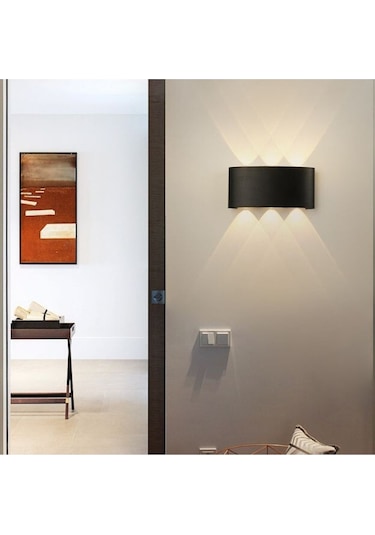 5 Adet 10 Watt Gün Işığı Ledli Işık Süzmeli Dekoratif Led Aplik Salon Balkon Ünite Üstü Aplik Siyah