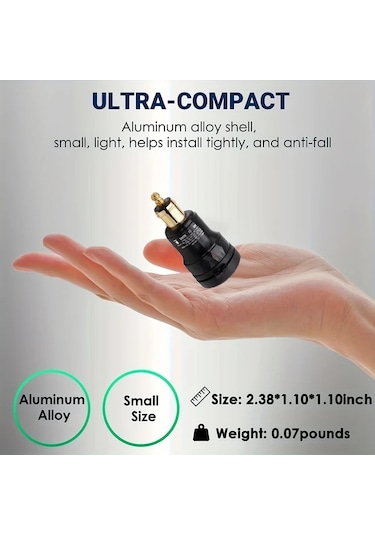 Honeybeeshop Alüminyum Motosiklet Güç Adaptörü Dın Hella Fişi Qc 3 0 Usb Tip C Şarj Kırmızı Işık Bmw Triumph Ducati