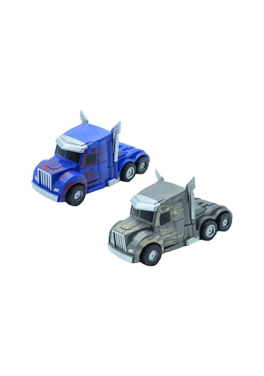 2 Adet Dönüşebilir Transformers Kamyon Robot Oyuncak Çek Bırak Sürtmeli Araba Seti 2 Renk Birden Çok Renkli