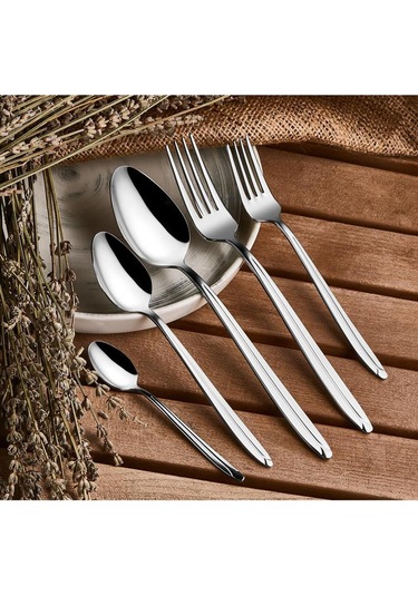 Lityum 60 Parça Çatal Kaşık Seti Kutulu Gümüş