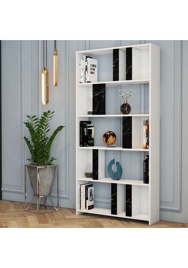 Variant Lima Çalışma Masası Ve Kitaplık Takımı - Beyaz / Siyah Me Beyaz