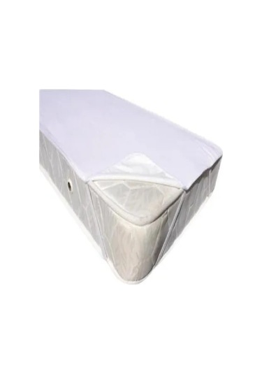 Divanev Alez Çift Kişilik 220x200 Cm Pamuk Sıvı Geçirmez Köşe Lastikli Beyaz Beyaz