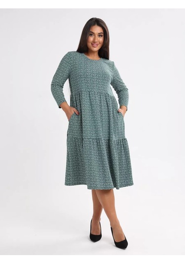 Danelııa Kadın Sonbahar Uzun Sıcak Ofis Elbisesi Büyük Beden 265103619