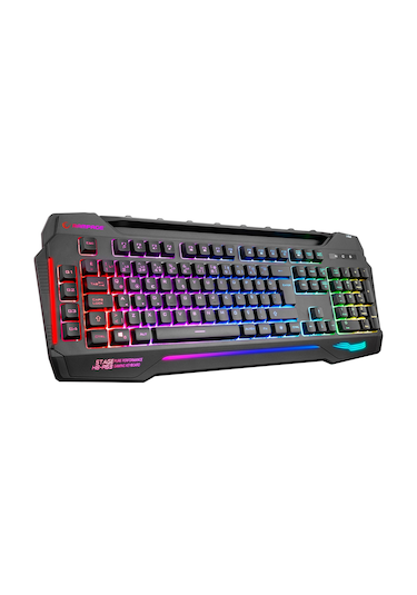 Rampage KB-R63 STAGE Usb Kablolu RGB Işıklı 4 Makrolu Ses Mik Çıkışlı Oyuncu Q Klavye