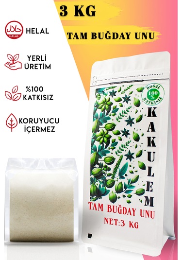 Kakulem Özü Yüksek Ata Tohum Tam Buğday Unu 3 Kg